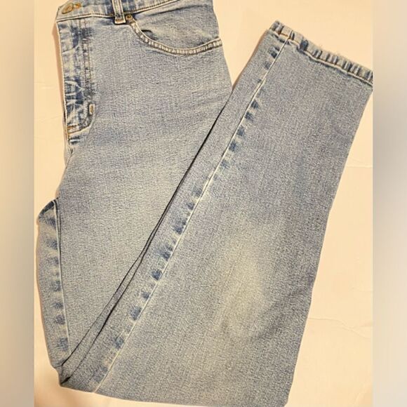 🛍️Lauren Jeans CO. Women’s Topered Leg Blue Jeans Petite Size 6P 💥 - Picture 2 of 8